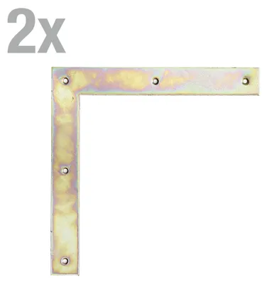 Produktbild von Alberts Tor-Winkel | galvanisch gelb verzinkt | 300 x 300 x 40 mm | 2er Set