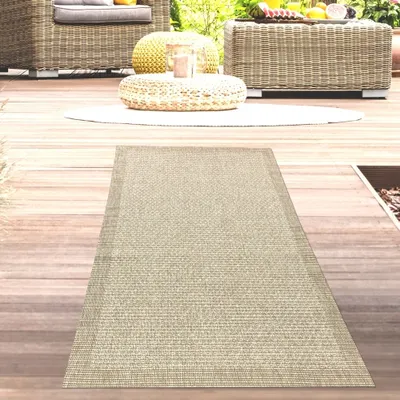 Obrázek produktu pro Koberec moderní pro venkovní i vnitřní použití jednobarevný v béžové barvě Velikost - 80 x 150 cm