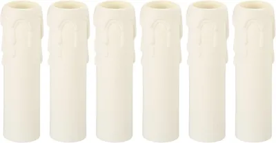 Obrázok produktu pre 25 x 100 mm sviečky, krytky na podstavce, 6 plastových objímok, svietniky, doplnky pre svietniky s päticou E14, biela farba