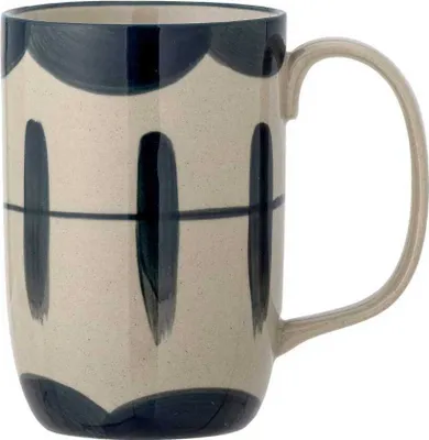 Produktbild von Bloomingville Becher ALLIUM Blau Muster 450 ml Tasse Kaffeebecher Teebecher