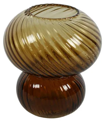 Image de Countryfield Vase Galena Décoration verre brun 17,5x17,5x19cm