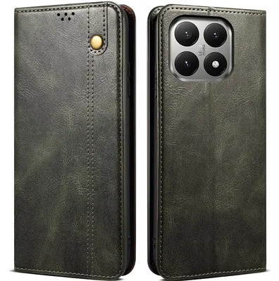 Immagine prodotto di Custodia per Xiaomi 15T, custodia protettiva in pelle con funzione di supporto Verde