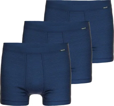 Produktbild von AMMANN Herren Boxershorts 3er Pack - Boxer Briefs Jeans, Weichbund, Eingriff, Feinripp, Baumwollmischung Dunkelblau L