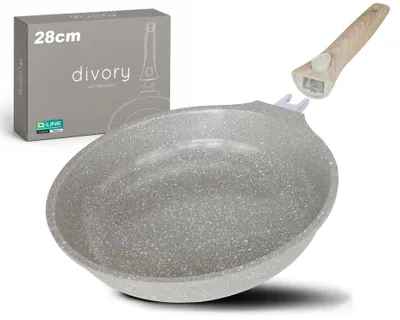 Produktbild von DIVORY 28 cm Pfanne mit Keramikbeschichtung und abnehmbarem Griff, für alle Herdarten geeignet, Induktion, Backofengeeignet (Natura, 28 cm), KI-generiertes Bild