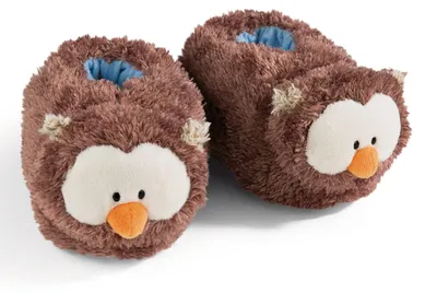 Produktbild von NICI Hausschuhe Eule Oscar Größe 38-41 – kuschelige Pantoffeln für warme Füße, P