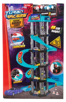 Produktbild von Toi-Toys Parkhaus Spielzeugturm Turbo Racers mit Spiralbahn