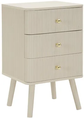 Produktbild von Mauro Ferretti Nachttisch SHY 3 Schubladen Weiß Gold 37.5x34x61 cm