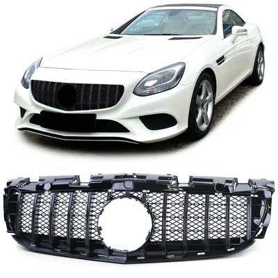 Sport Kühlergrill Schwarz Glanz für Mercedes SLC R172 Facelift 2016-2021 – Produktansicht