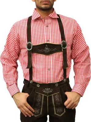 Produktbild von Trachtenhemd Rot Kariert 100% Baumwolle, Größe:L