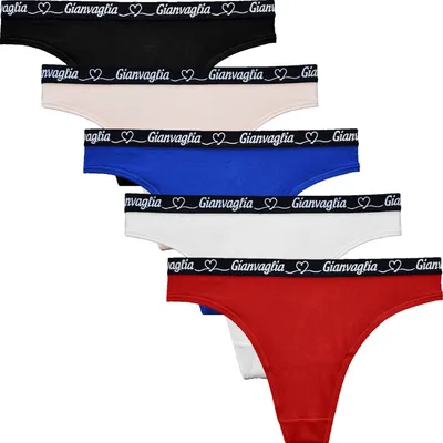 Produktbild von TEXEMP 5 bis 20 Damen Tanga String Baumwolle Unterwäsche Slips Höschen Set | B249 - XL - 5 Stück