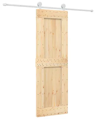 Obrázok produktu pre vidaXL Posuvné dvere v prírodnej a bielej farbe, 70 x 210 cm, masívna borovica
