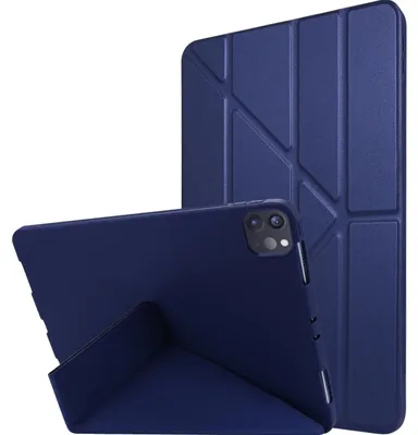 Produktbild von Mobigear Origami Schutzhülle für iPad Pro 13 Zoll (2024) – Klapphülle – Dunkelblau