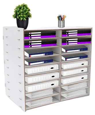 Obrázek produktu pro Organizér dokumentů, 9stupňový design, 18 přihrádek, BÍLÝ