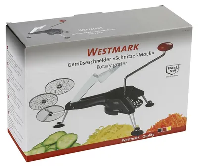 Produktbild von Westmark Gemüseschneider Küchenhelfer mit 3 Schneidscheiben BPA-frei