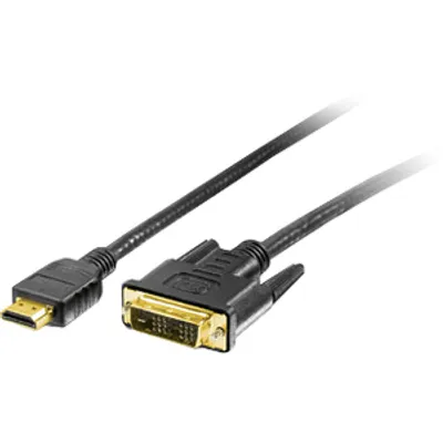 Produktbild von equip life 119325 HDMI/DVI Videokabel für Audio-/Video-Gerät - 5 m - ja - 1 x HDMI Stecker Digital Audio/Video - 1 x DVI-D Stecker Video - Schwarz