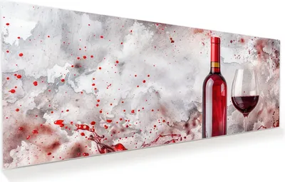 Produktbild von Glasbild 100x40cm in XXL für Wohnzimmer, Schlafzimmer Motiv Rotwein mit Glas