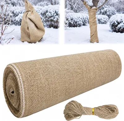 Imagen del producto de Cinta de yute, 6 m x 40 cm, protección contra el frío y las heladas, protección para plantas en jardín y balcón