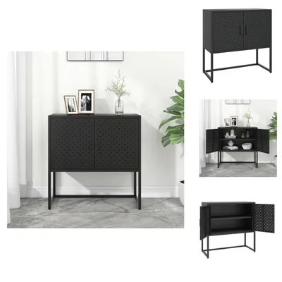 Productafbeelding van vidaXL Dressoir zwart 75x35x75 cm, staal - Dressoirs