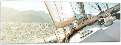 Produktbild von Bilder auf glas - Einteilig - Yacht Segeln So - 160x50cm - Glasbilder - Wandbilder - Bilder - zum Aufhängen bereit - Wanddekoration aus Glas - Glas Bilder - Wandbild auf Glas - GAB160x50-4847