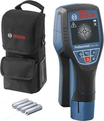 Zdjęcie produktu dla Detektor Ścienny Bosch Professional D-Tect 120, Wykrywanie Metali, Kabli Elektrycznych, Rur, Z Pokrowcem