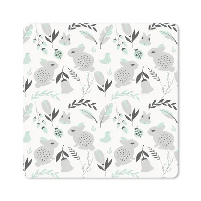 Produktbild von MuchoWow® Mauspad Mousepad Kaninchen - Muster - Frühling 20x20 cm - Mousepads - Maus Mat - Pad - Mausunterlage - Desk Mat - Bureauartikeln