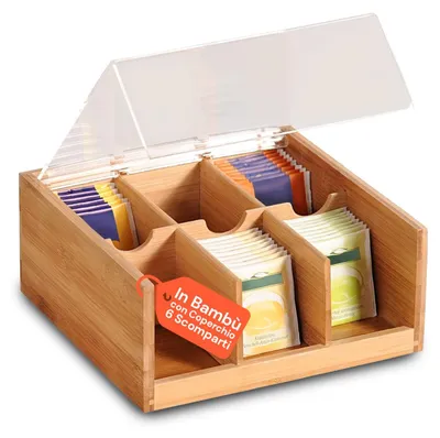 Bambus-Organizer mit 6 Fächern, 25,8 x 17,5 x 55,3 cm