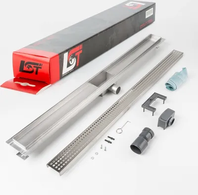 Produktbild von Duschrinne Quadrate 1000 x 70 mm höhenverstellbar Duschablauf Duschrost gelocht