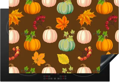 Obrázok produktu pre KitchenYeah® Kryt varnej dosky jeseň - tekvice - vzor, 78x52cm, kuchynská dekorácia, keramický kryt varnej dosky, krycia doska na varnú dosku