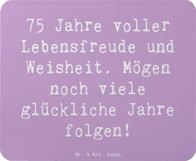 Produktbild von Mr. & Mrs. Panda Mauspad Spruch 75. Geburtstag Lebensfreude - Lavendeltraum - Geschenk, Alter, Jubiläum, Happy Birthday, Mousepad, Mouse Pad, laptop, pc