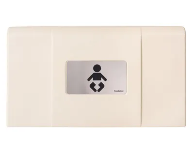 Produktbild von FOUNDATIONS Ultra 200-EH Wandwickeltisch in Creme | Wickelkommode / Wickeltisch klappbar aus Kunststoff | Wickelstation für Wand mit Wandhalterung,