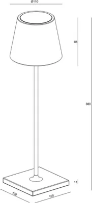 Produktbild von Deko-Light, Akkuleuchte, Sheratan I, 2,2 W, Touch DIM, 3000 K, Schwarz, 154 lm, Spannungskonstant, Eingangsspannung: 5 V/DC, Aluminiumdruckguss, IP 54