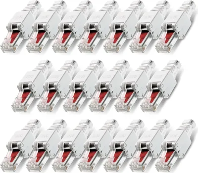 Produktbild von 20x Netzwerkstecker Werkzeuglose Montage Cat5 Cat6 Cat7 LAN Kabel RJ45 Netzwerk