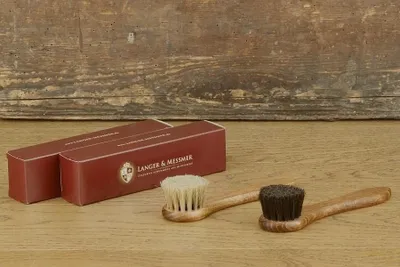 Produktbild von Langer & Messmer 2er-Set Cremebürsten Rosshaar hell/dunkel