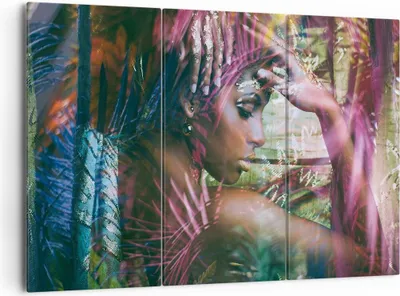 Produktbild von Bild auf Leinwand - Leinwandbild - frau modern - 165x110cm - Wand Bild - Wanddeko - Wandbilder - Leinwanddruck - Bilder - Kunstdruck - Wanddekoration - Leinwand bilder - Wandkunst - CE165x110-3501