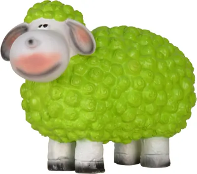 Produktbild von Dekofigur Originelle Gartenfigur Schaf grün als wetterfeste Beetdekoration knuffige, handbemalte Tierfigur für innen & außen