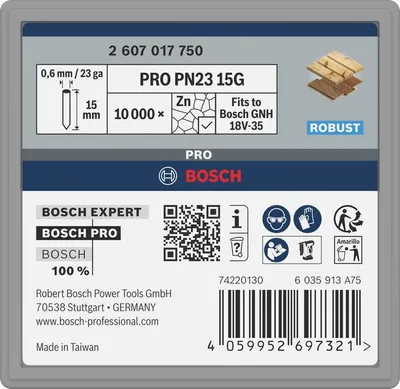 Image de Bosch PRO PN23G Pin,0.65/23g,15mm,Vrz.,10