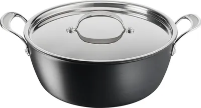 Produktbild von Jamie Oliver Batch-Cooking Set | Harteloxierter Kochtopf 30 cm | Antihaftversiegelung | große Mengen | Thermo-Signal | induktionsgeeignet | inklusive