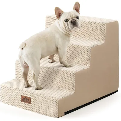 Immagine prodotto di Scaletta per cani Scaletta larga - 4 gradini - 60 x 45 x 45 cm - Beige - Antiscivolo