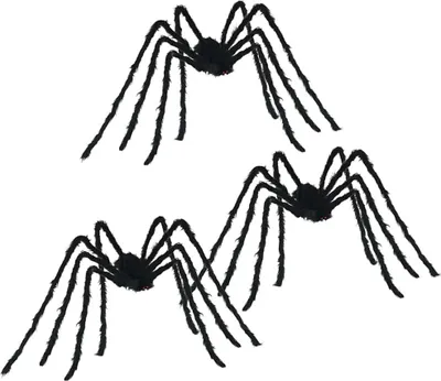 Zdjęcie produktu dla vidaXL Dekoracja na Halloween – pająki, 3 sztuki, czarne, 200 cm