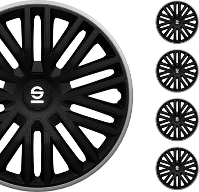 Produktbild von Sparco Radkappen 14 Zoll Bergamo Schwarz Grau 4tlg