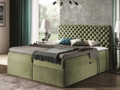 Obrázok produktu pre Kontinentálna manželská posteľ 180x200 VALANCIA - khaki + topper ZDARMA