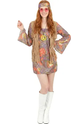 Obrázok produktu pre Farebný hippie kostým pre ženy Small