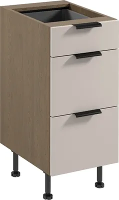 Produktbild von küchenunterschrank 40 cm mit Schubladen ohne Arbeitsplatte,  Sorento D40S3 Beige/Eiche