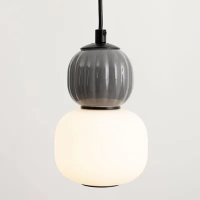 Obrázek produktu pro LED závěsné svítidlo s rýhovaným povrchem MODERN, černé a šedé, 5 W, teplá bílá, 406 lm, sklo, rozměry: 149 x 12 x 12 cm, IP20, Maxlight