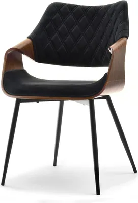 Zdjęcie produktu dla Designerskie krzesło do jadalni NENET - orzech / czarny