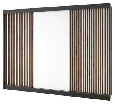 Produktbild von Schwebetürenschrank IOSA 200 cm, Kleiderschrank mit 3D-Lamellen – Standard