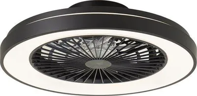 Immagine prodotto di Plafondaio Brilliant a LED con ventilatore, 48,5 cm - Nero, metallo e plastica, tecnologia RGB e CCT, dimmerabile, telecomando incluso