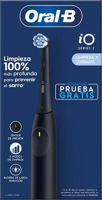 Obrázok produktu pre Elektrická zubná kefka Oral-B s tlakovým senzorom | iO2 | Nabíjacia | Pre dospelých | Počet kefkových hláv v balení 1 | Počet režimov čistenia zubov 3 | Čierna
