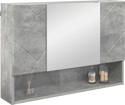 Obrázok produktu pre vidaXL Zrkadlová skrinka s dverami Betónová sivá 80 x 17 x 55 cm Drevený materiál