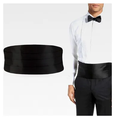 Produktbild von Verstellbarer Herren-Bauchgürtel aus Satin, Schwarz, für formelle Anlässe